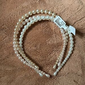 Anthropologie Set of Three Pearl Headbands